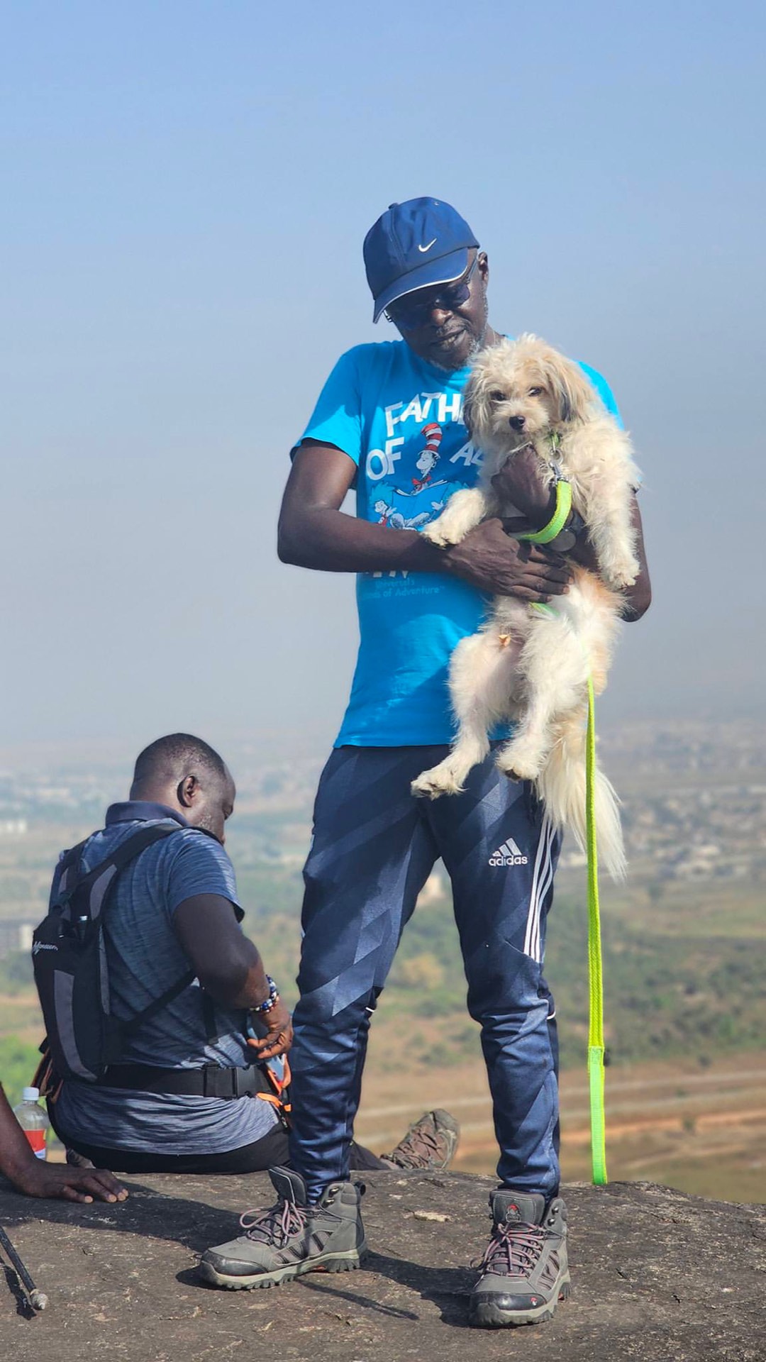 On a hilltop with a companion